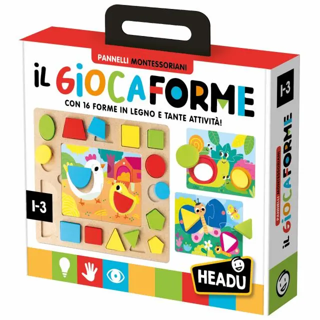 GIOCAFORME 16 forme in legno Multi-colore HEADU