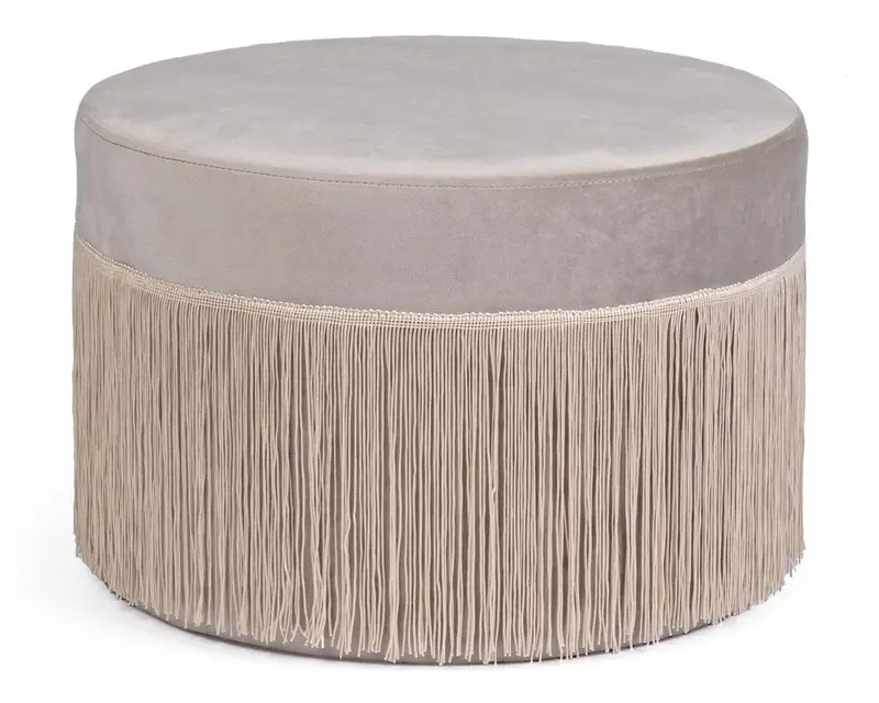 POUF LEILANI GRIGIO CHIARO D45CM
